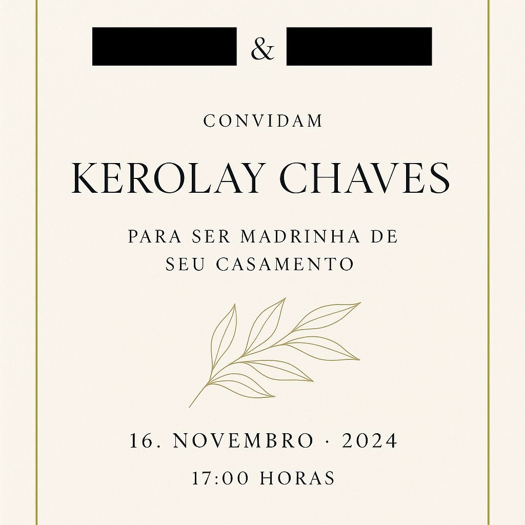 Kerolay Chaves foi convidada para ser madrinha de casamento de assinante - Foto: Kerolay Chaves/ CO Assessoria